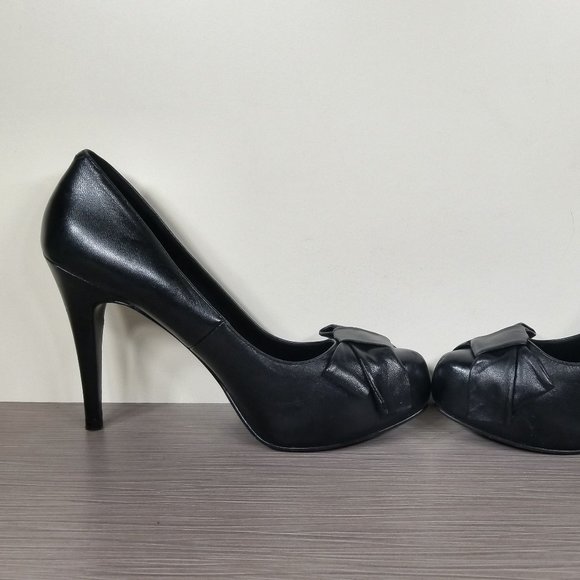 Pelle Moda High Heel Platform Pump, Black Leather, Womens Size 7.5 M - Picture 6 of 10